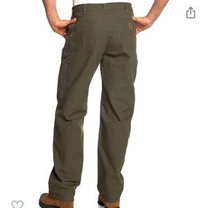 Carhartt Men's Washed Duck Work Dungaree Pants color moss 34x34
